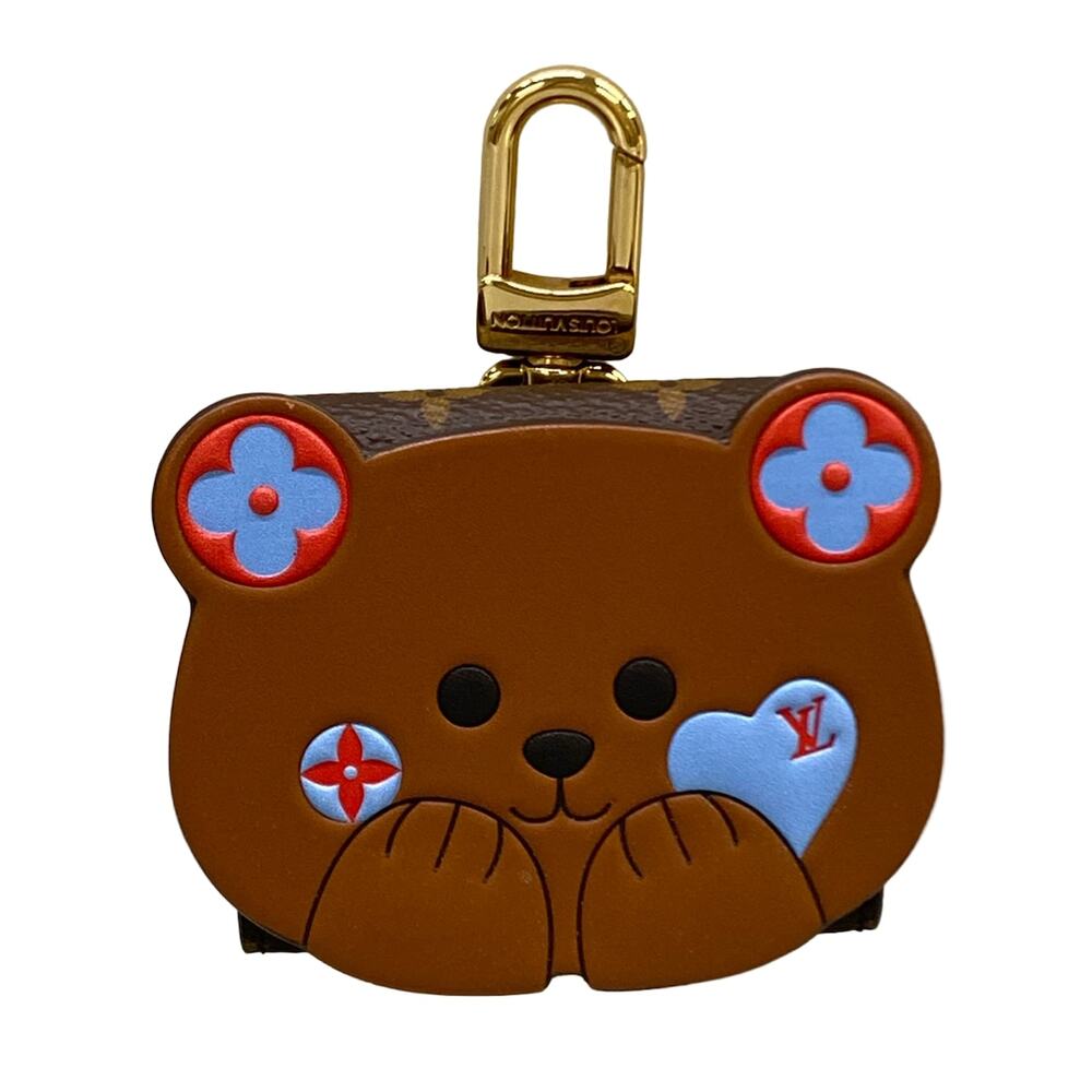 Louis Vuitton Keychain Earphone Pouch LV Bear Monogram Pouch M01361 Brown